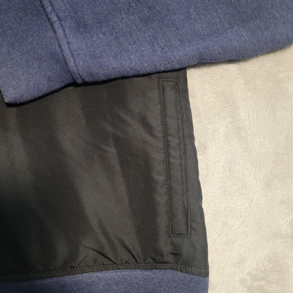 Champion Hoodie Mens Large Blue Black 1/2 Zip Fleece Pullover Pockets Athletic - Picture 5 of 12